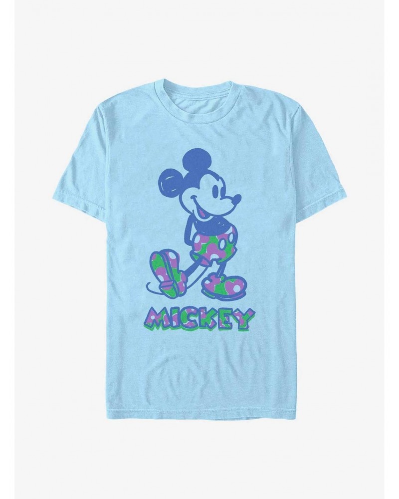 Disney Mickey Mouse Sketch Floral Fill T-Shirt $6.88 T-Shirts