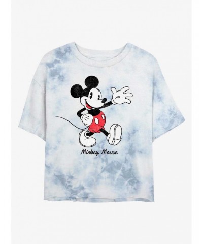 Disney Mickey Mouse Waving Hi Tie-Dye Girls Crop T-Shirt $8.79 T-Shirts