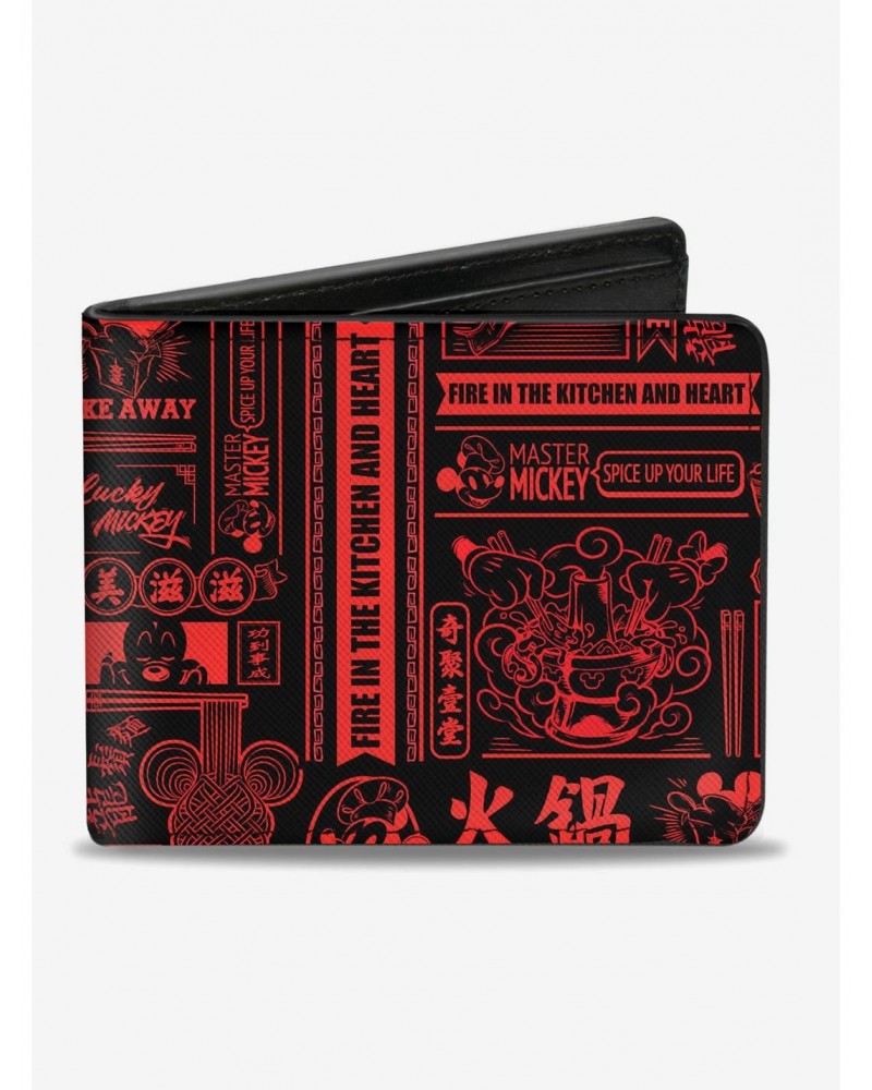 Disney Mickey Mouse Tasting China Collage Bi-fold Wallet $8.57 Wallets