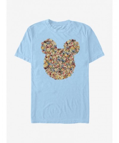 Disney Mickey Mouse Floral Mickey Head T-Shirt $7.46 T-Shirts