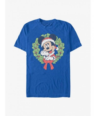 Disney Mickey Mouse Mickey Christmas Wreath T-Shirt $6.69 T-Shirts