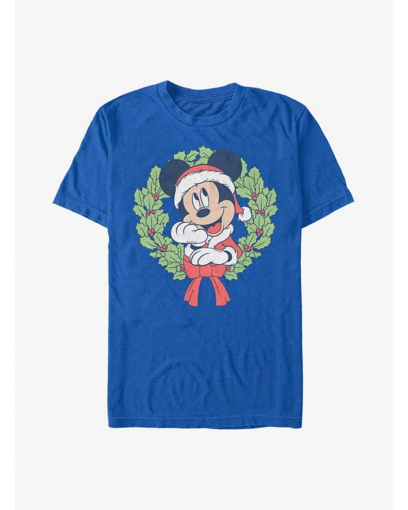 Disney Mickey Mouse Mickey Christmas Wreath T-Shirt $6.69 T-Shirts