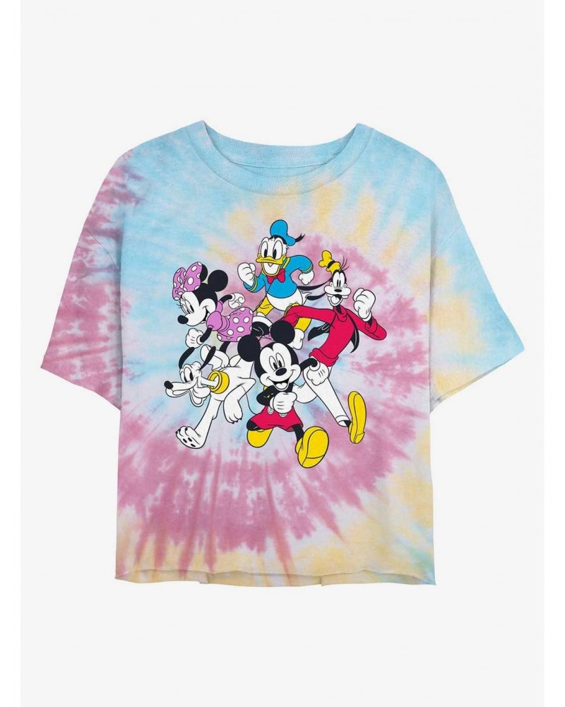 Disney Mickey Mouse Mickey and Friends Tie Dye Crop Girls T-Shirt $7.75 T-Shirts