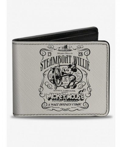 Disney100 Mickey Mouse Steamboat Willie Title Scene Bifold Wallet $10.95 Wallets