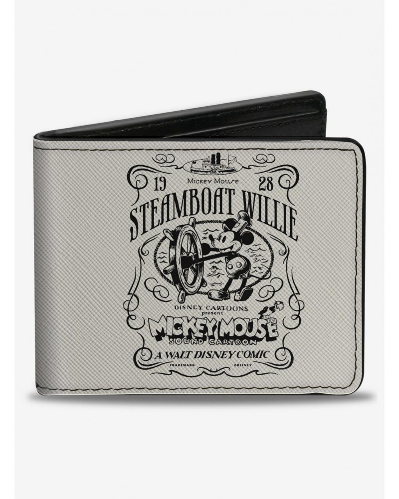 Disney100 Mickey Mouse Steamboat Willie Title Scene Bifold Wallet $10.95 Wallets