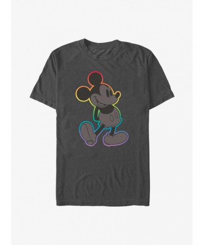 Disney Mickey Mouse Mickey Rainbow Outline Pride T-Shirt $8.22 T-Shirts