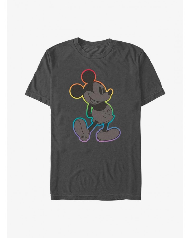 Disney Mickey Mouse Mickey Rainbow Outline Pride T-Shirt $8.22 T-Shirts